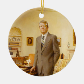 Adorno De Cerámica Retrato presidencial de James Carter en la Casa Bl