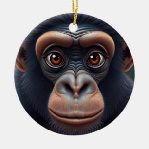 Adorno De Cerámica Retrato satírico de Chimpanzee Anime