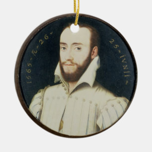 Adorno De Cerámica Retrato T34055 de un caballero barbudo, envejecido