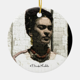 Adorno De Cerámica Retrato textil de Frida Kahlo