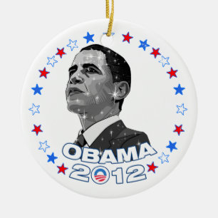 Adorno De Cerámica Retrato y estrellas de Obama 2012