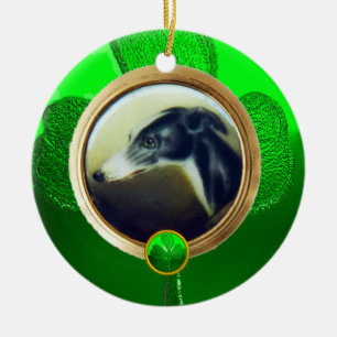 Adorno De Cerámica RETRATOS DE PERRO/Plantilla de fotografía de oro d