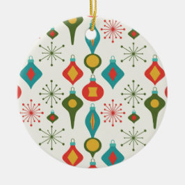 Adorno De Cerámica Retro 1950s Baubles Pattern Christmas Decor