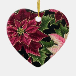 Adorno De Cerámica Retro 50 Poinsettia Borgoña Rosa