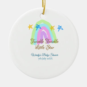 Adorno De Cerámica Retro arco iris twinkle pequeño estrellas bebé sh