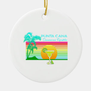 Adorno De Cerámica Retro Beach Punta Cana Margarita