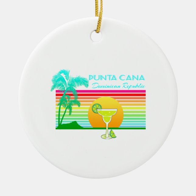 Adorno De Cerámica Retro Beach Punta Cana Margarita (Frente)