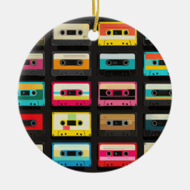 Adorno De Cerámica Retro Cassette Tape Pattern – Vintage Music 
