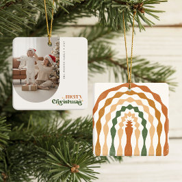 Adorno De Cerámica Retro Christmas Family Photo Portrait Holiday