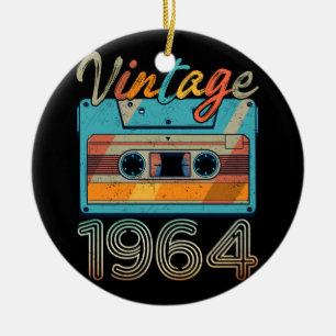 Adorno De Cerámica Retro de Cinta Cassette Vintage 1964 59º cumpleaño