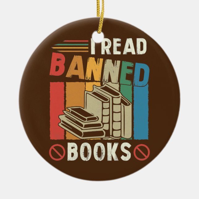 Adorno De Cerámica Retro de época Leí Libros Prohibidos Amantes de Li (Frente)