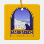 Adorno De Cerámica Retro de gatos de Marruecos en Marrakech<br><div class="desc">Diseño de Marrakech retro de viajes en un estilo retro.</div>