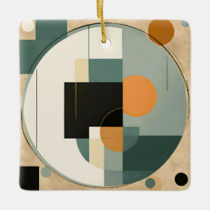 Adorno De Cerámica Retro en negrita: Círculos abstractos y Rectángulo