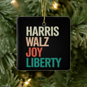 Adorno De Cerámica Retro Harris Waltz 2024 Harris Walz Alegría Libert