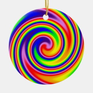Adorno De Cerámica Retro Hippie Felices Colores de Arcoíris Suave Esp