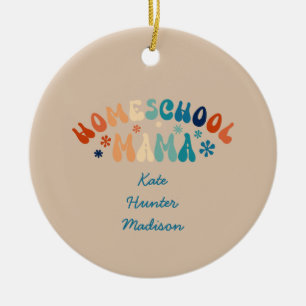 Adorno De Cerámica Retro Homeschool Mamá Personalizada