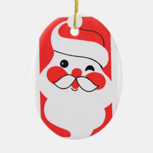 Adorno De Cerámica Retro Jolly Santa Claus