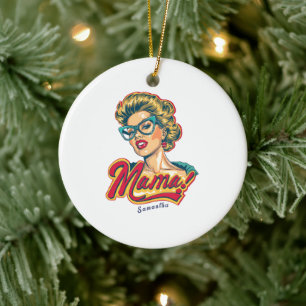 Adorno De Cerámica Retro mamá pop art 2 personalizado