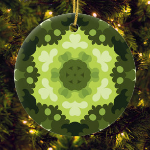 Adorno De Cerámica Retro Mandala Green