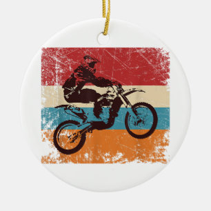 Adorno De Cerámica Retro Off Road Motocross Enduro