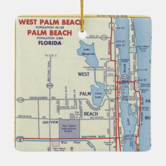 Adorno De Cerámica Retro Palm Beach FL (Reverso)