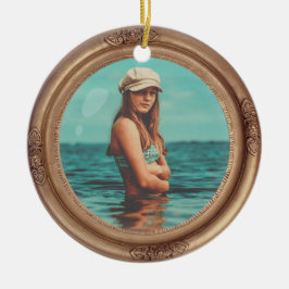 Adorno De Cerámica Retro Retro Retrato de estilo Dorado