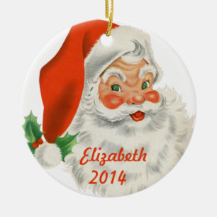 Adorno De Cerámica Retro Santa Claus personalizado