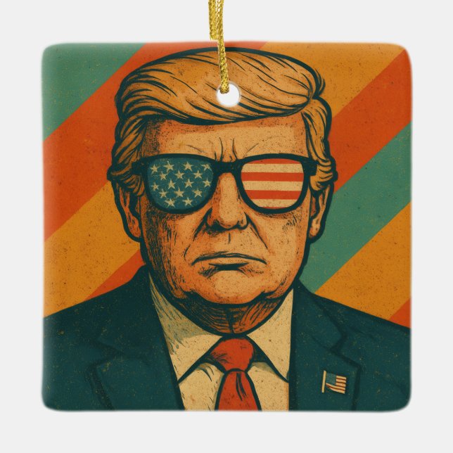 Adorno De Cerámica Retro Trump (Anverso)