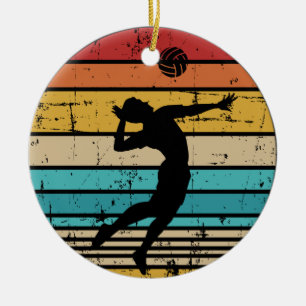 Adorno De Cerámica Retro vintage de voleibol