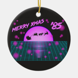 Adorno De Cerámica Retro Vintage Navidad años 80 Santa Trineo Reno