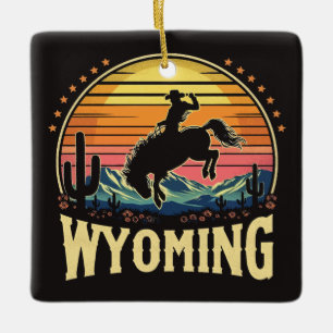 Adorno De Cerámica Retro Wyoming Cowboy
