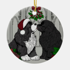 Adorno De Cerámica Reúnete conmigo bajo el mistletoe Newfoundland