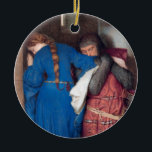 Adorno De Cerámica Reunión de Frederic Burton sobre escaleras de torr<br><div class="desc">La Reunión sobre las escaleras de torreta (también conocida como Hellelil y Hildebrand),  c. 1864,  es un cuadro del artista irlandés Sir Frederic William Burton. Representa la historia de amor entre Hellelil y su guardia personal Hildebrand.</div>