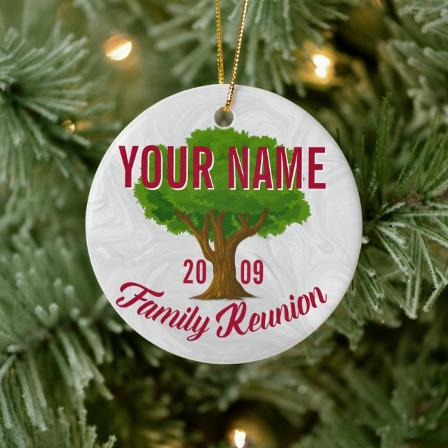 Adorno De Cerámica Reunión familiar personalizada de árbol vivo (Árbol)