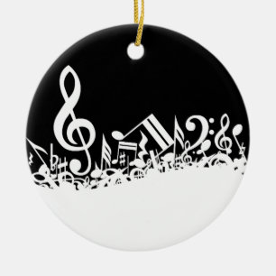 Adorno De Cerámica Revoltijo de símbolos musicales