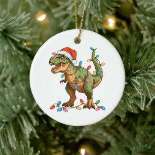 Adorno De Cerámica Rex de Navidad T Dinosaurio Xmas Dino Tyrannosauru