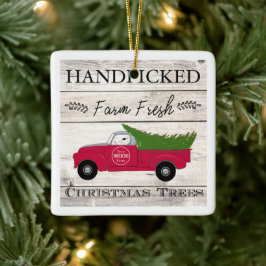 Adorno De Cerámica Rex The TV Terrier Red Truck Ornament
