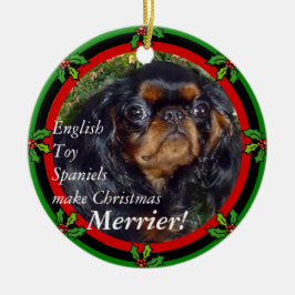 Adorno De Cerámica Rey Charles Christmas Ornament