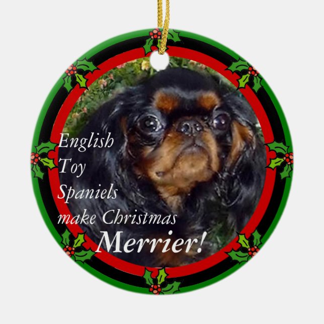 Adorno De Cerámica Rey Charles Christmas Ornament (Frente)