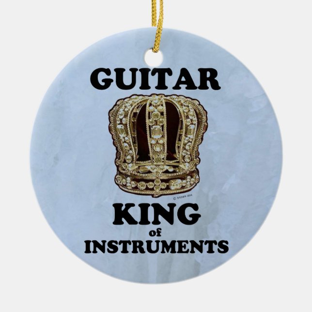 Adorno De Cerámica Rey de guitarra de instrumentos (Frente)