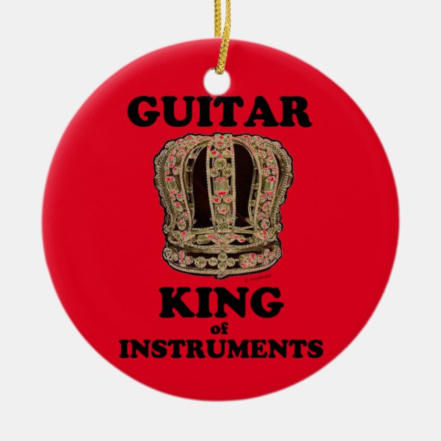 Adorno De Cerámica Rey de guitarra de instrumentos (Frente)