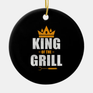 Adorno De Cerámica Rey del chef de parrilladas regalo para los aman