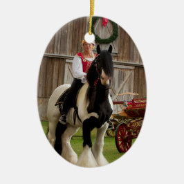 Adorno De Cerámica Rey gitano Gypsy Vanner Christmas Ornament