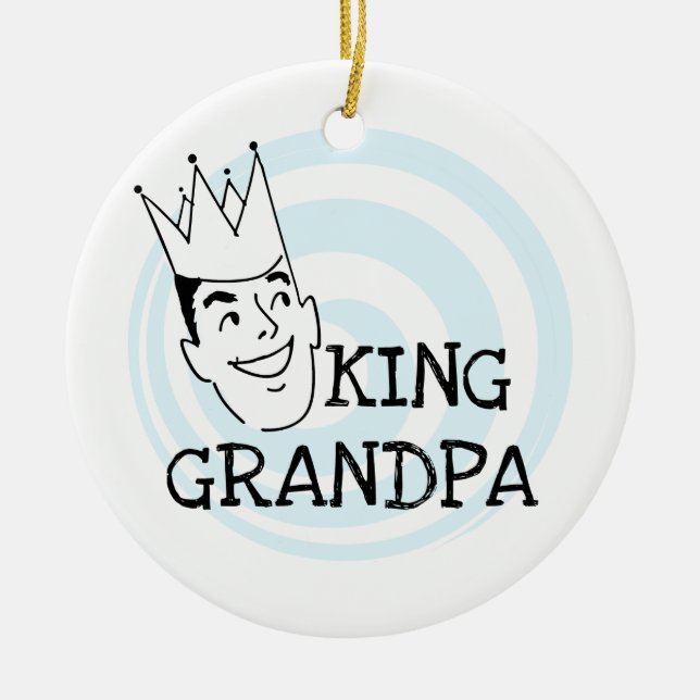 Adorno De Cerámica Rey Grandpa T-shirts y regalos (Frente)