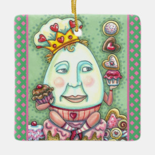 ADORNO DE CERÁMICA REY HUMPTY DE CORAZONES Y CONFECCIONES, VALENTINA