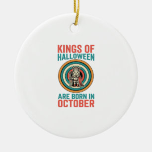 Adorno De Cerámica Reyes De Halloween Cumpleaños De Octubre Camiseta