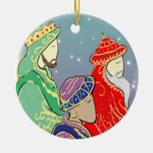 Adorno De Cerámica Reyes Ornament del personalizado tres
