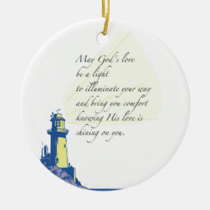 Adorno De Cerámica Rezo de bendiciones en el faro