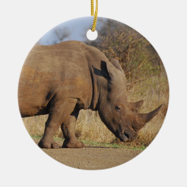 Adorno De Cerámica Rhino (Frente)