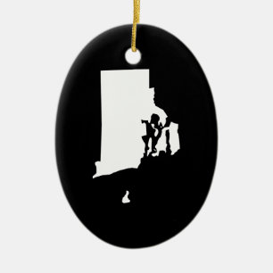 Adorno De Cerámica Rhode Island en Blanco y Negro